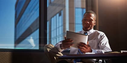 Man Sitting at table