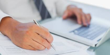 man writing