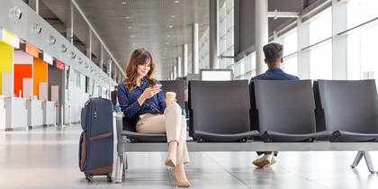 Women sitting in airport