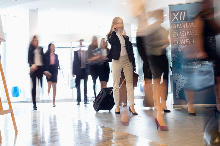 Women walking through airport