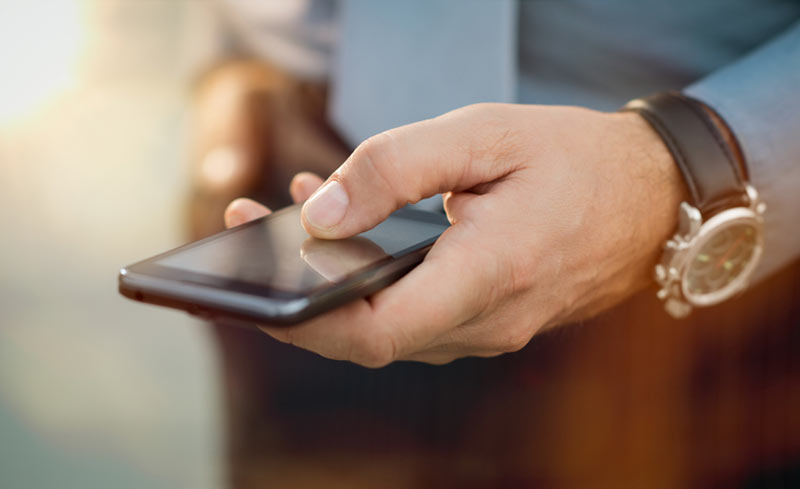 man holding phone