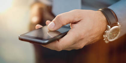 man holding phone